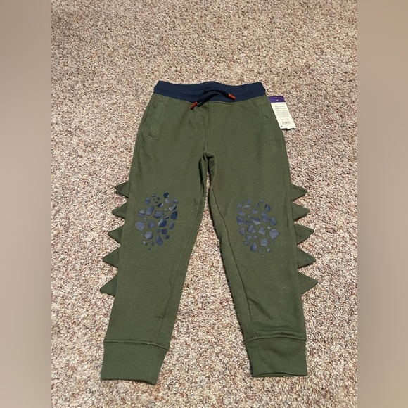 Green Dinosaur Print Kids Pants size 4 - Picture 1 of 1